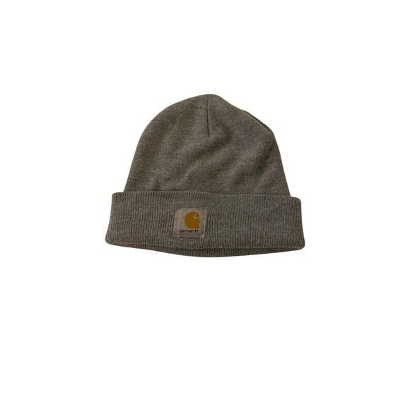 Carhartt Beanie Hat Cap Adult Grey Logo Made In USA - Picture 3 of 4